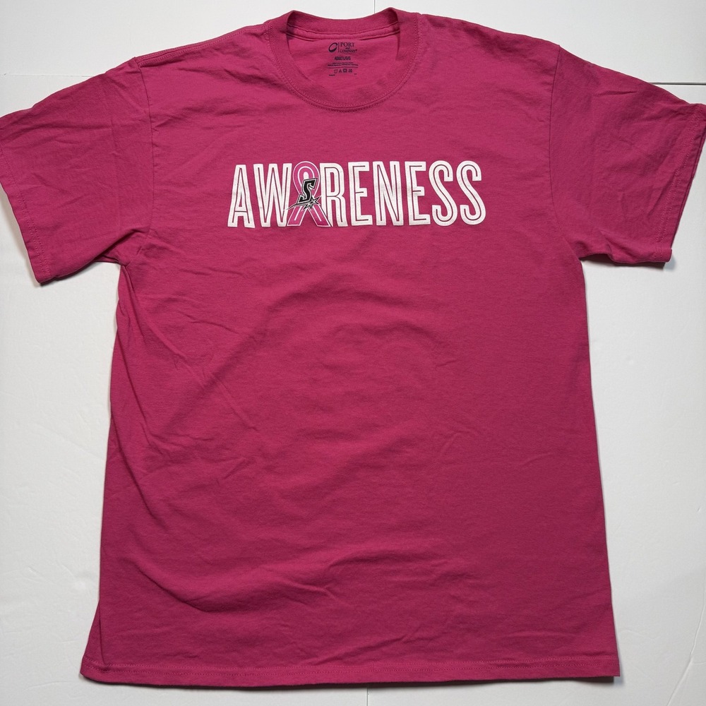 WNBA San Antonio Silver Stars Shirt Mens Large Pink Breast Cancer Awareness Rare